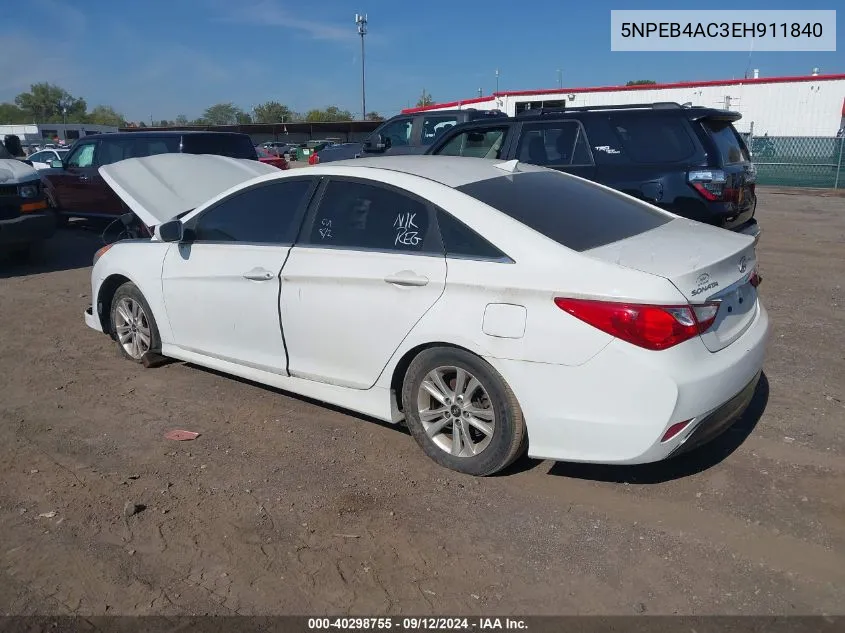 5NPEB4AC3EH911840 2014 Hyundai Sonata Gls