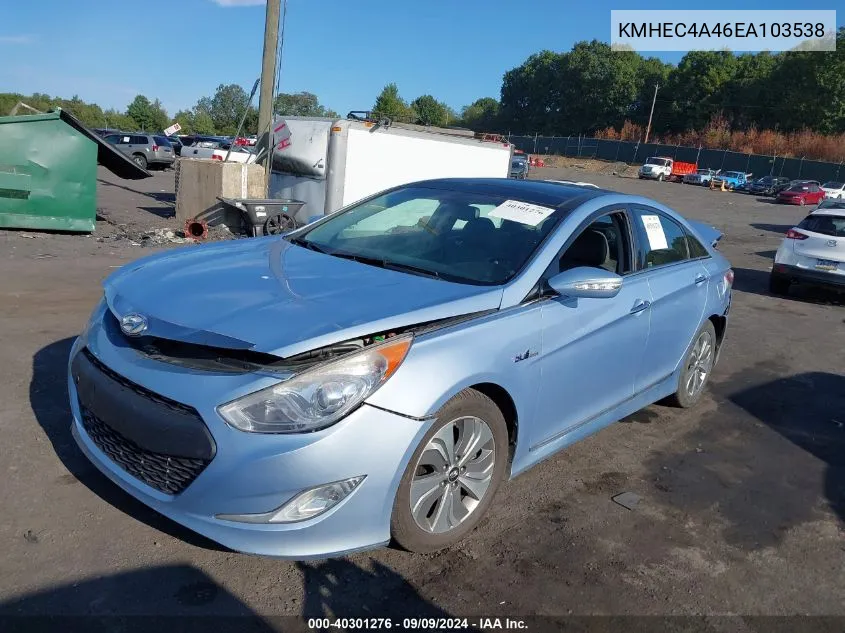 KMHEC4A46EA103538 2014 Hyundai Sonata Hybrid Limited