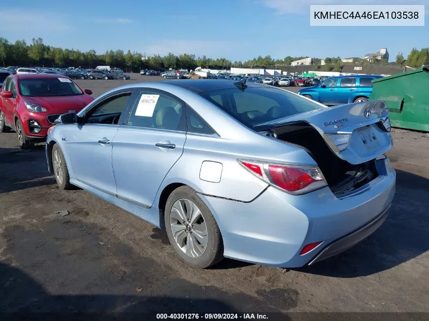 KMHEC4A46EA103538 2014 Hyundai Sonata Hybrid Limited