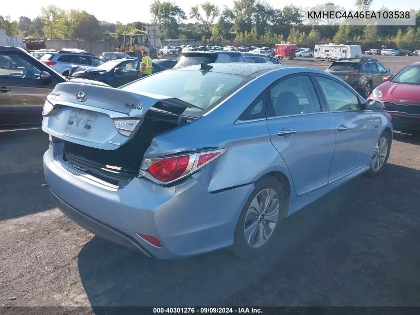 KMHEC4A46EA103538 2014 Hyundai Sonata Hybrid Limited