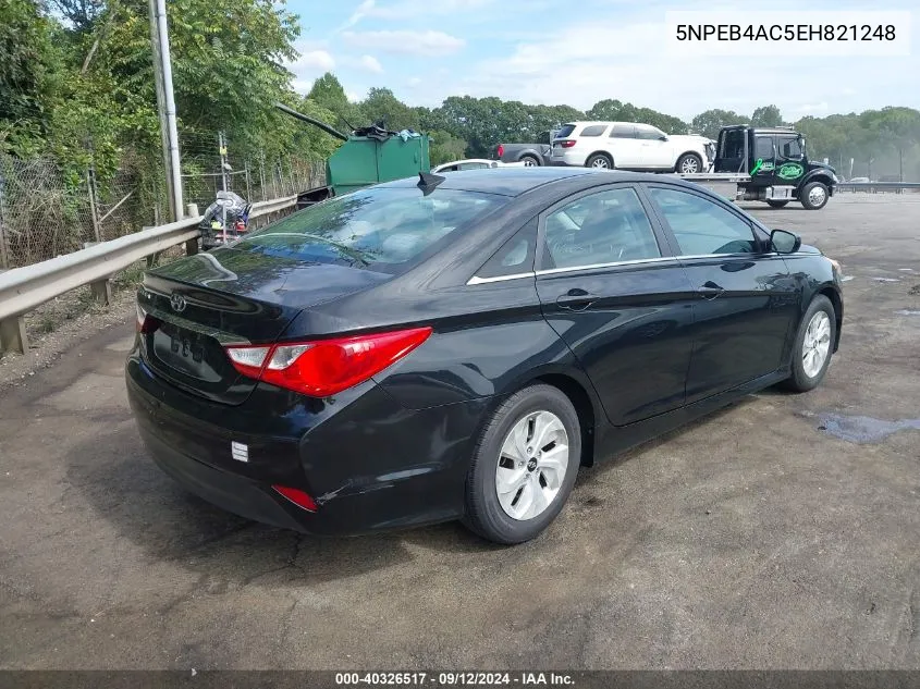 2014 Hyundai Sonata Gls VIN: 5NPEB4AC5EH821248 Lot: 40326517