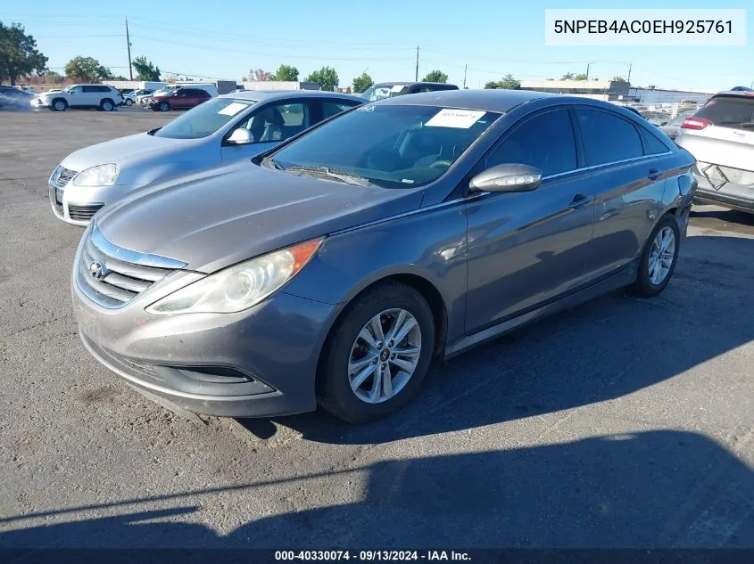 5NPEB4AC0EH925761 2014 Hyundai Sonata Gls