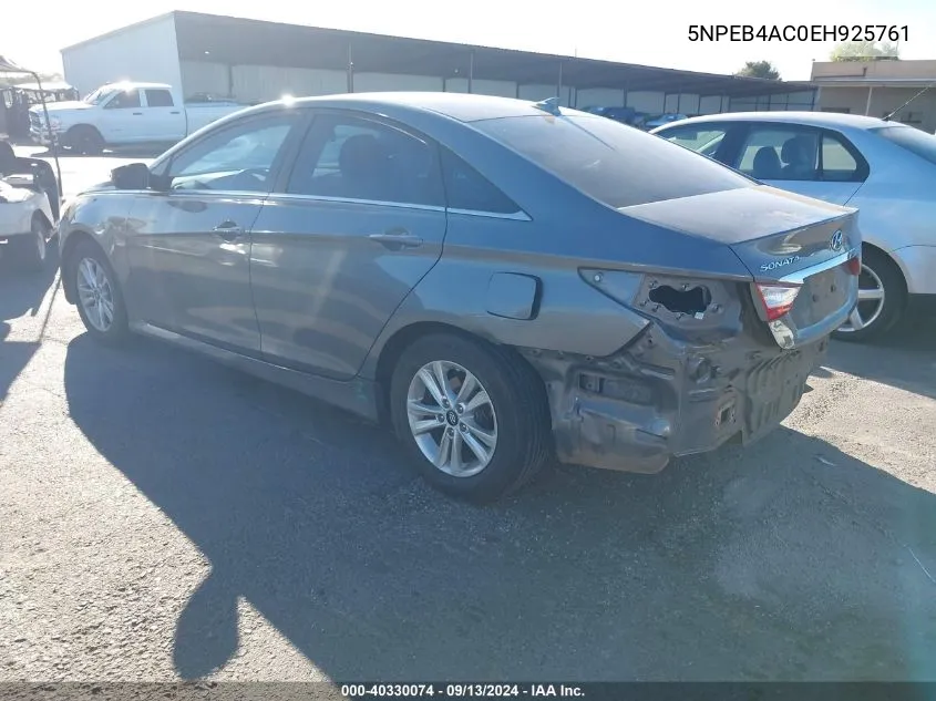 5NPEB4AC0EH925761 2014 Hyundai Sonata Gls