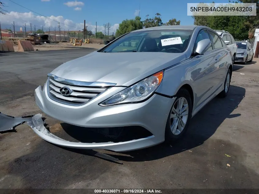 2014 Hyundai Sonata Gls VIN: 5NPEB4AC0EH943208 Lot: 40336071