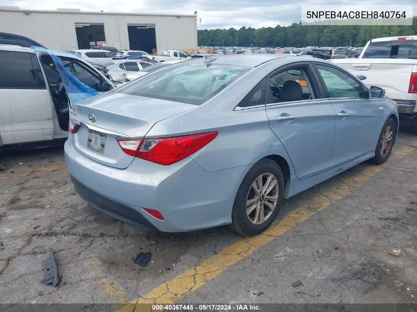 2014 Hyundai Sonata Gls VIN: 5NPEB4AC8EH840764 Lot: 40367445