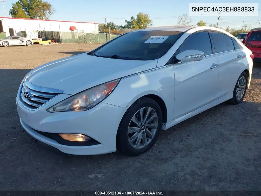 2014 Hyundai Sonata Limited VIN: 5NPEC4AC3EH888833 Lot: 40512104