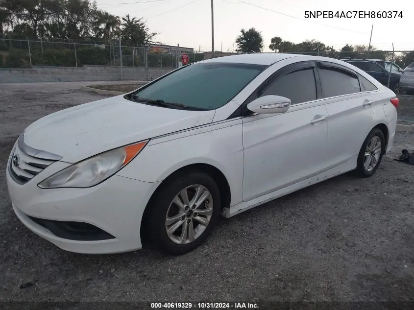 2014 Hyundai Sonata Gls VIN: 5NPEB4AC7EH860374 Lot: 40619329