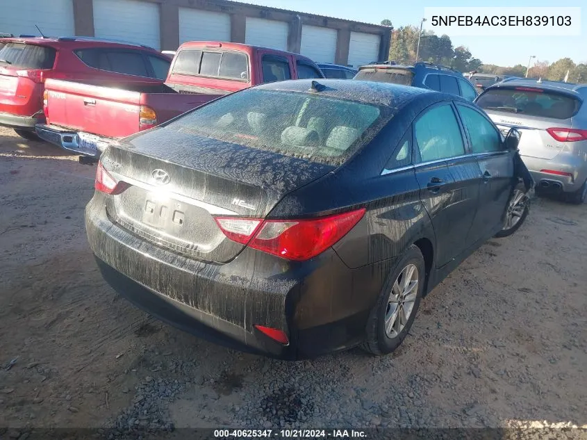 2014 Hyundai Sonata Gls VIN: 5NPEB4AC3EH839103 Lot: 40625347