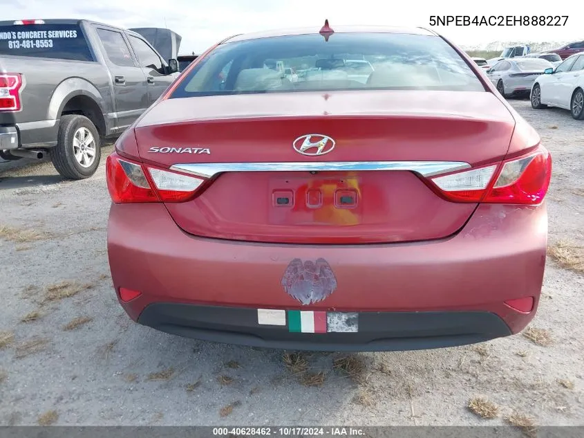 2014 Hyundai Sonata Gls VIN: 5NPEB4AC2EH888227 Lot: 40628462