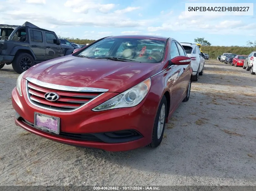 2014 Hyundai Sonata Gls VIN: 5NPEB4AC2EH888227 Lot: 40628462