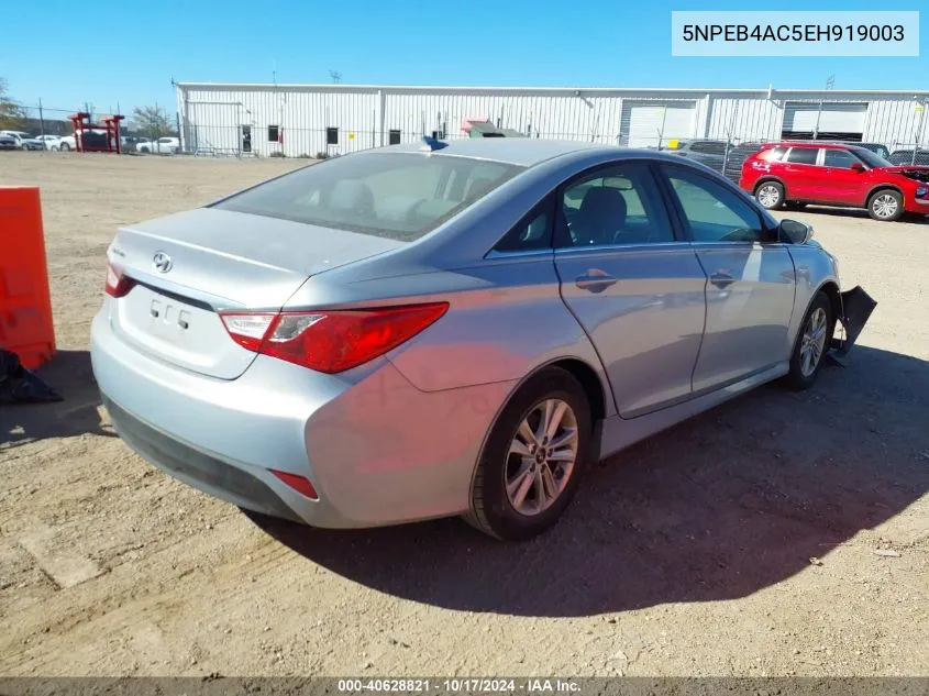 2014 Hyundai Sonata Gls VIN: 5NPEB4AC5EH919003 Lot: 40628821