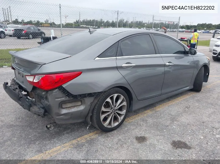 2014 Hyundai Sonata Se VIN: 5NPEC4AC1EH822202 Lot: 40639910