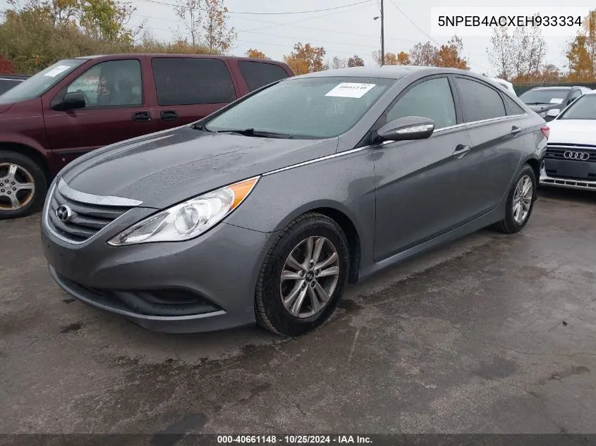 2014 Hyundai Sonata Gls VIN: 5NPEB4ACXEH933334 Lot: 40661148