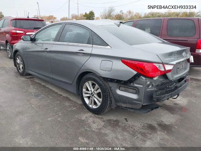 2014 Hyundai Sonata Gls VIN: 5NPEB4ACXEH933334 Lot: 40661148