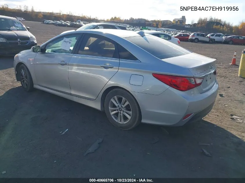 2014 Hyundai Sonata Gls VIN: 5NPEB4AC7EH919956 Lot: 40665706