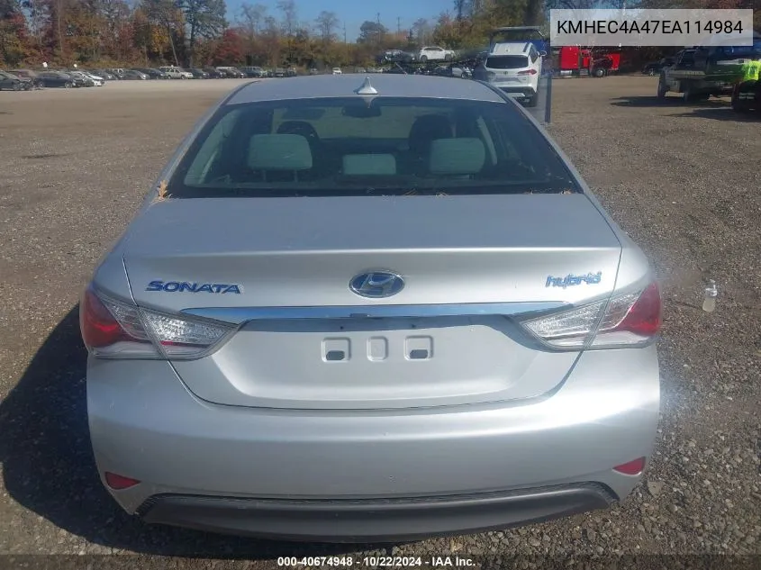 2014 Hyundai Sonata Hybrid VIN: KMHEC4A47EA114984 Lot: 40674948