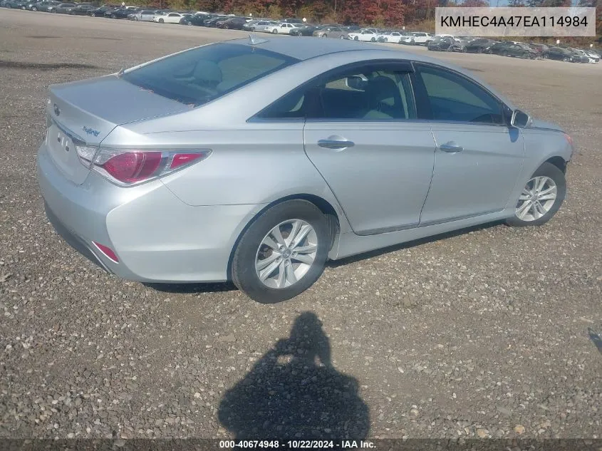 2014 Hyundai Sonata Hybrid VIN: KMHEC4A47EA114984 Lot: 40674948