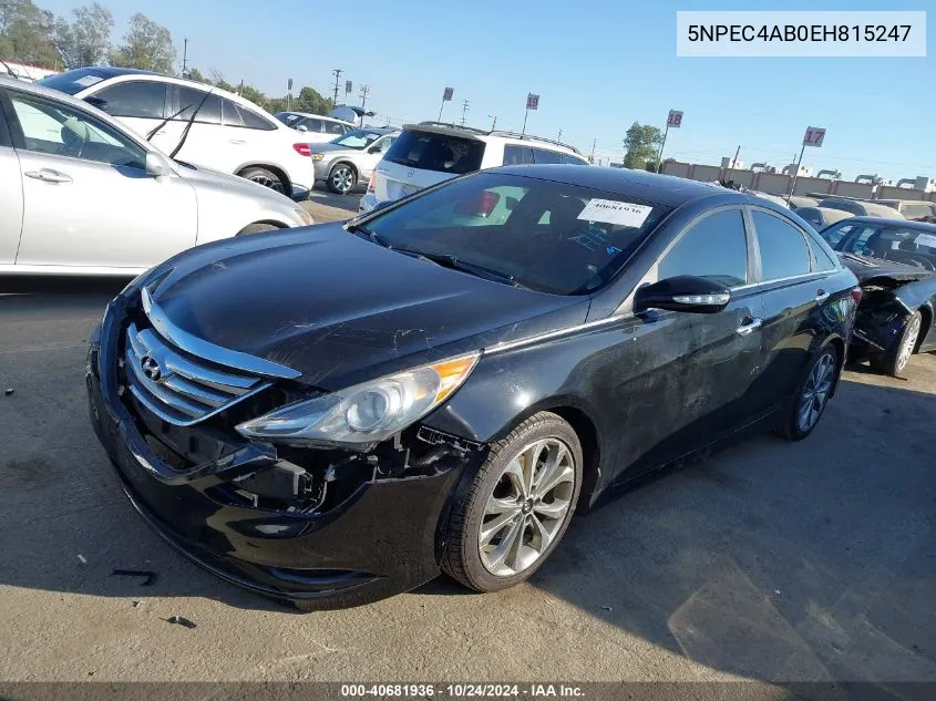 2014 Hyundai Sonata Limited 2.0T VIN: 5NPEC4AB0EH815247 Lot: 40681936