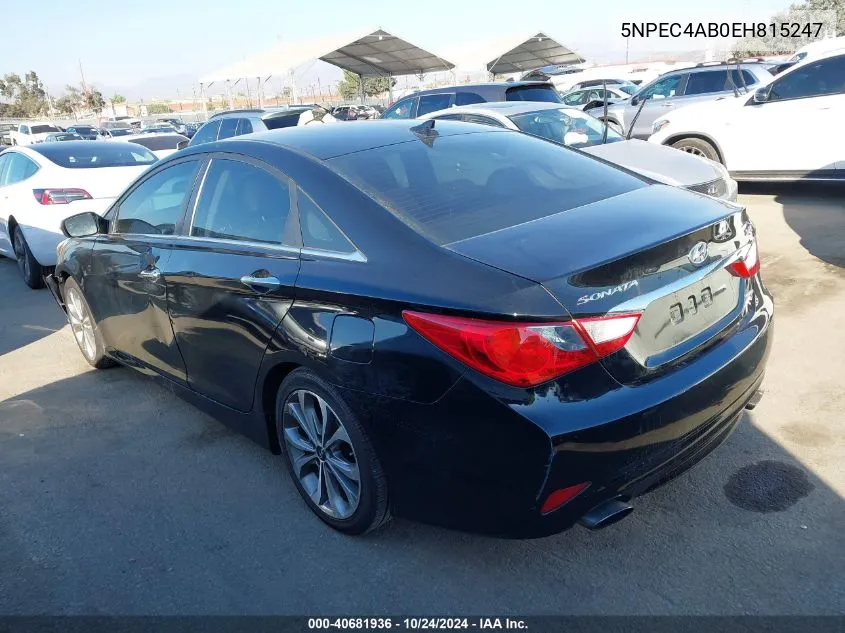 2014 Hyundai Sonata Limited 2.0T VIN: 5NPEC4AB0EH815247 Lot: 40681936