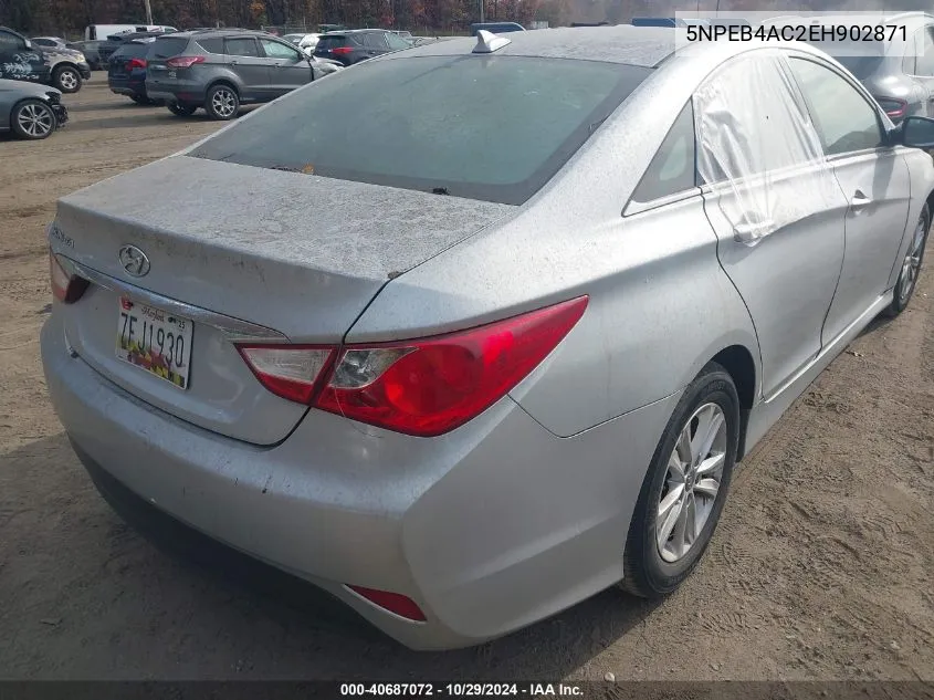 2014 Hyundai Sonata Gls VIN: 5NPEB4AC2EH902871 Lot: 40687072