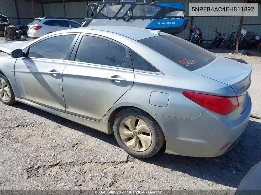 2014 Hyundai Sonata Gls VIN: 5NPEB4AC4EH811892 Lot: 40688923