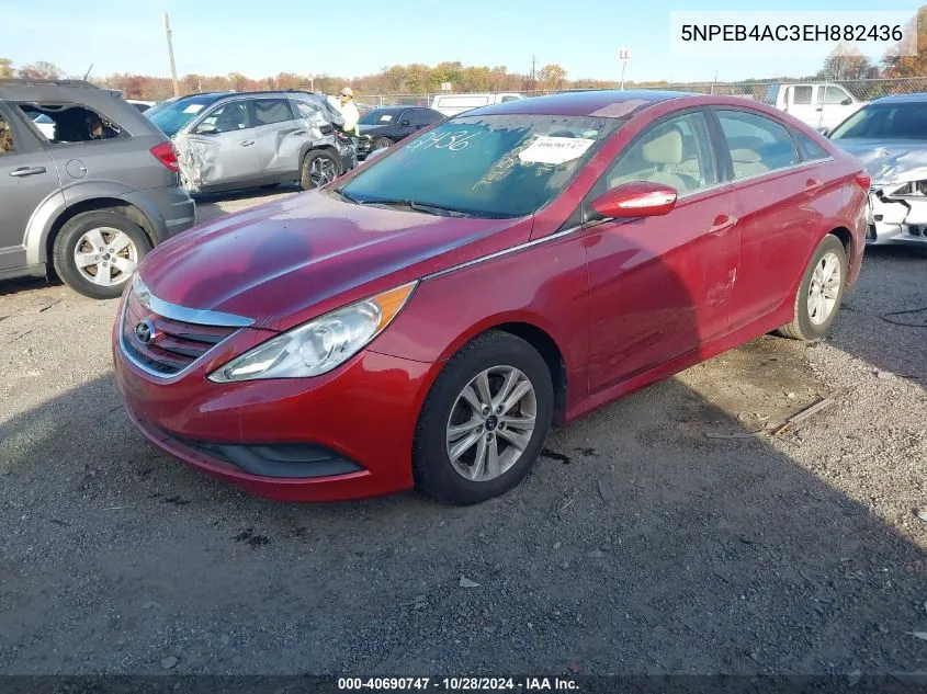 2014 Hyundai Sonata Gls VIN: 5NPEB4AC3EH882436 Lot: 40690747