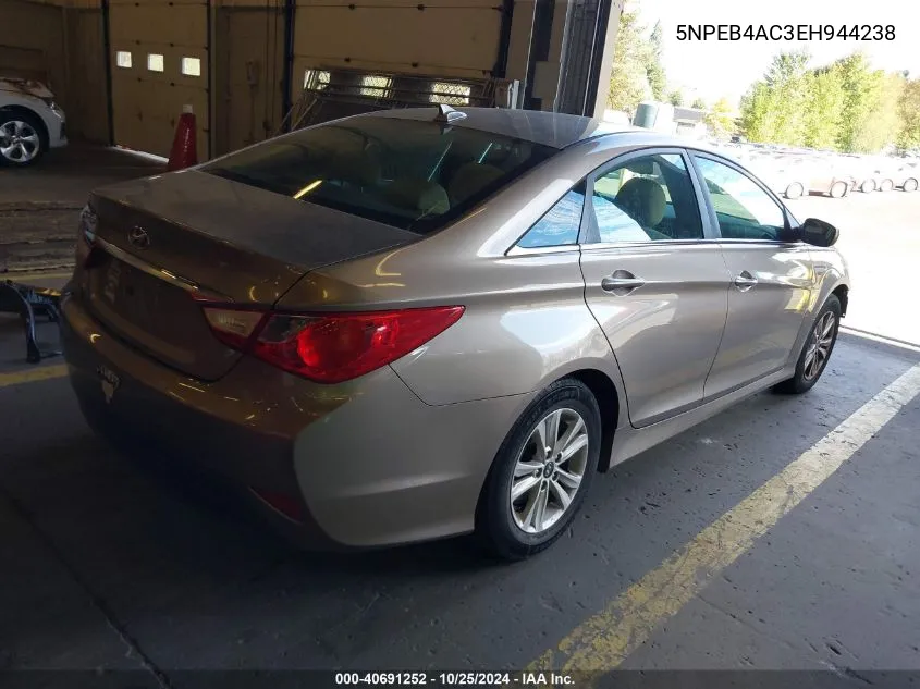 2014 Hyundai Sonata Gls VIN: 5NPEB4AC3EH944238 Lot: 40691252