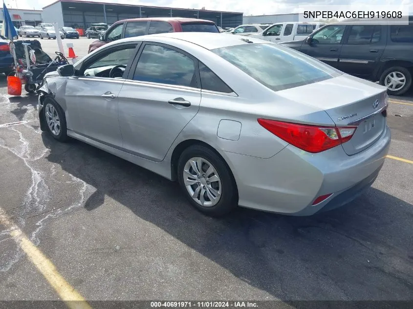 2014 Hyundai Sonata Gls VIN: 5NPEB4AC6EH919608 Lot: 40691971