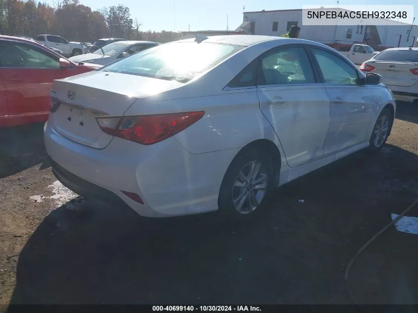 2014 Hyundai Sonata Gls VIN: 5NPEB4AC5EH932348 Lot: 40699140