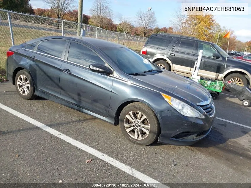 2014 Hyundai Sonata Gls VIN: 5NPEB4AC7EH881063 Lot: 40720110