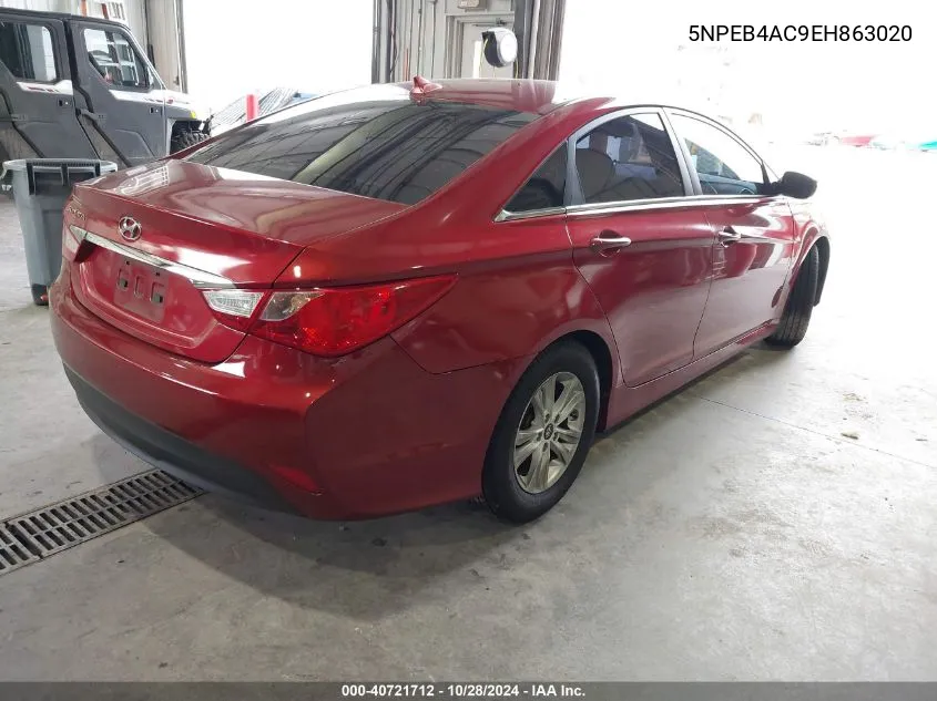 2014 Hyundai Sonata Gls VIN: 5NPEB4AC9EH863020 Lot: 40721712