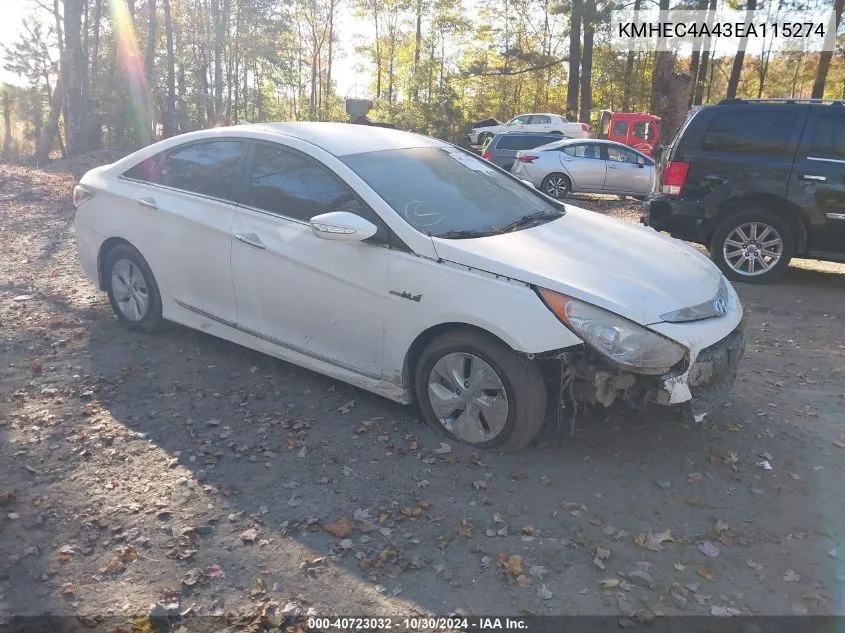 2014 Hyundai Sonata Hybrid VIN: KMHEC4A43EA115274 Lot: 40723032