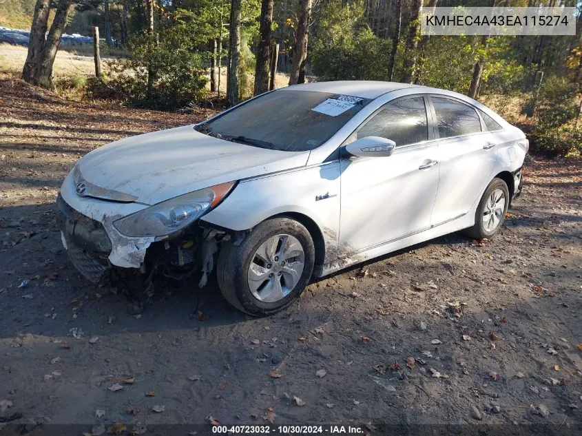 KMHEC4A43EA115274 2014 Hyundai Sonata Hybrid