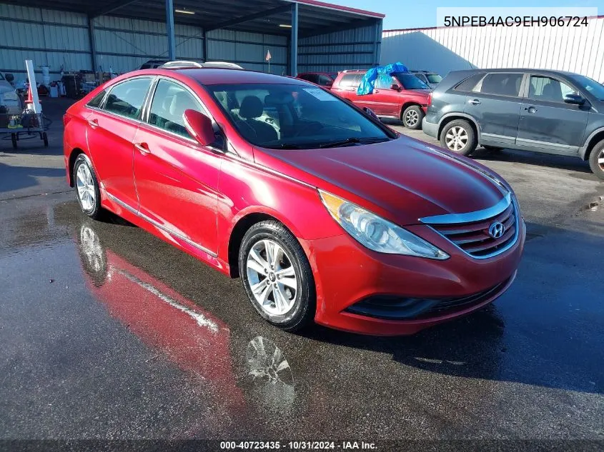 2014 Hyundai Sonata Gls VIN: 5NPEB4AC9EH906724 Lot: 40723435