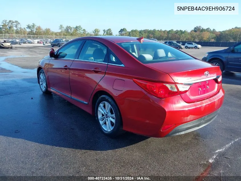 2014 Hyundai Sonata Gls VIN: 5NPEB4AC9EH906724 Lot: 40723435