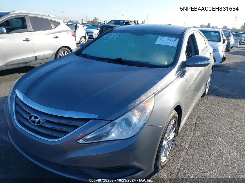 2014 Hyundai Sonata Gls VIN: 5NPEB4AC0EH831654 Lot: 40728269