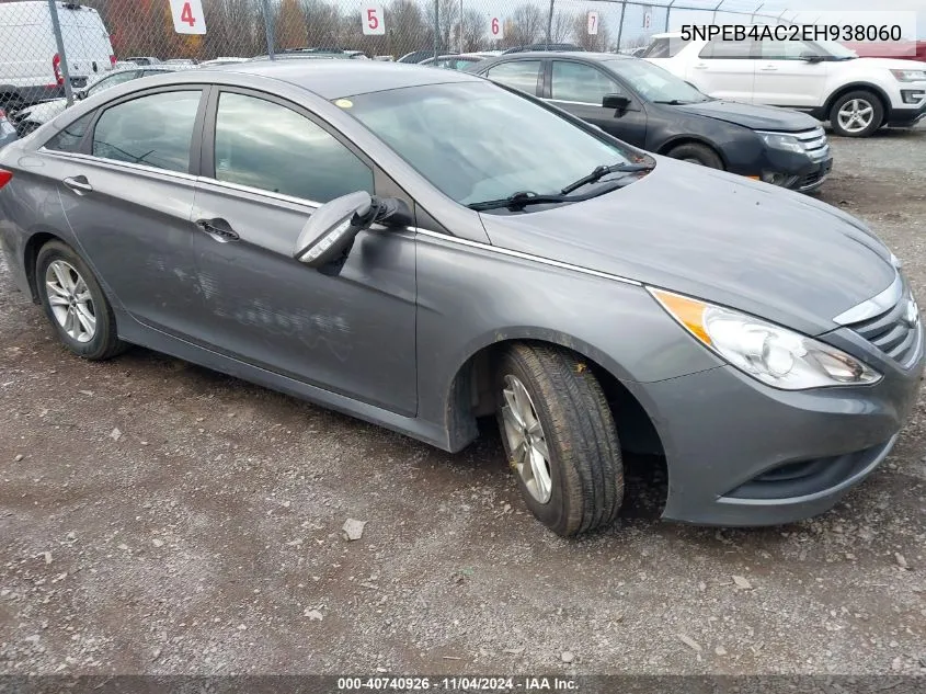 2014 Hyundai Sonata Gls VIN: 5NPEB4AC2EH938060 Lot: 40740926