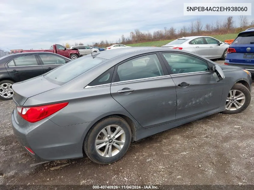 2014 Hyundai Sonata Gls VIN: 5NPEB4AC2EH938060 Lot: 40740926