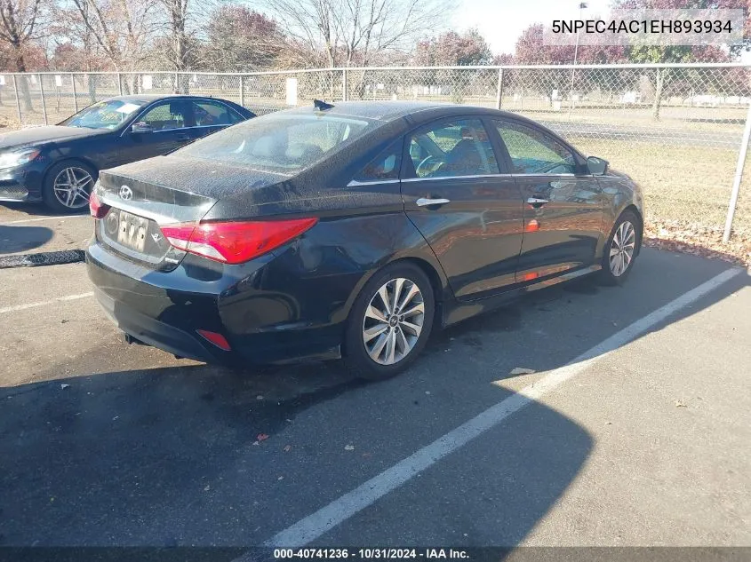 2014 Hyundai Sonata Limited VIN: 5NPEC4AC1EH893934 Lot: 40741236