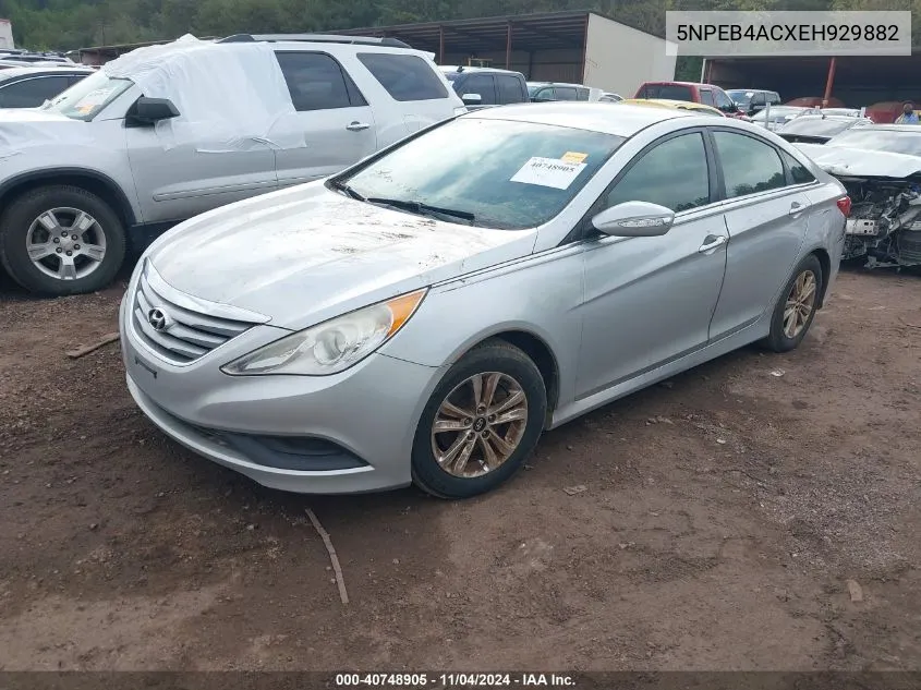 2014 Hyundai Sonata Gls VIN: 5NPEB4ACXEH929882 Lot: 40748905