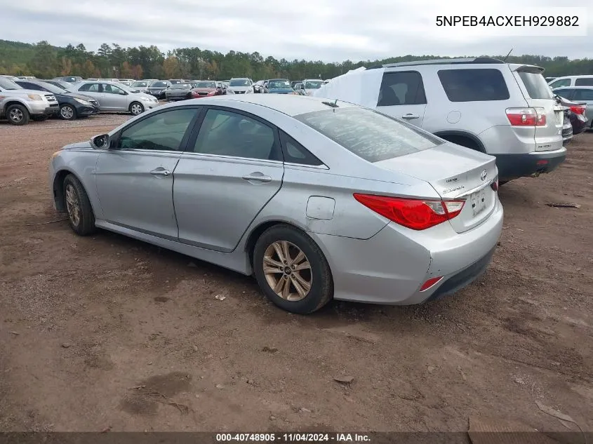 2014 Hyundai Sonata Gls VIN: 5NPEB4ACXEH929882 Lot: 40748905