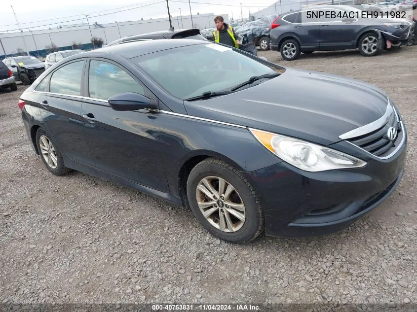 2014 Hyundai Sonata Gls VIN: 5NPEB4AC1EH911982 Lot: 40753831