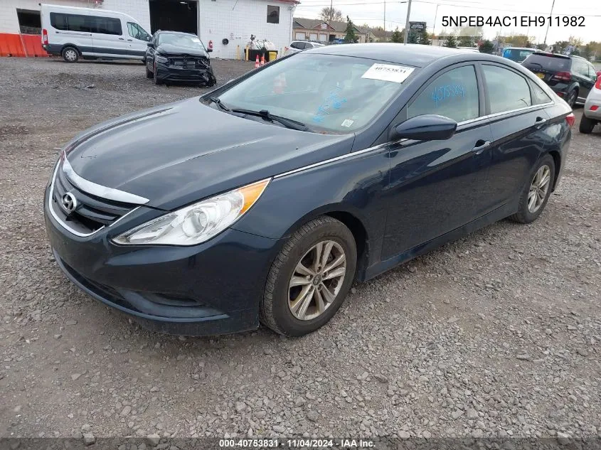 2014 Hyundai Sonata Gls VIN: 5NPEB4AC1EH911982 Lot: 40753831