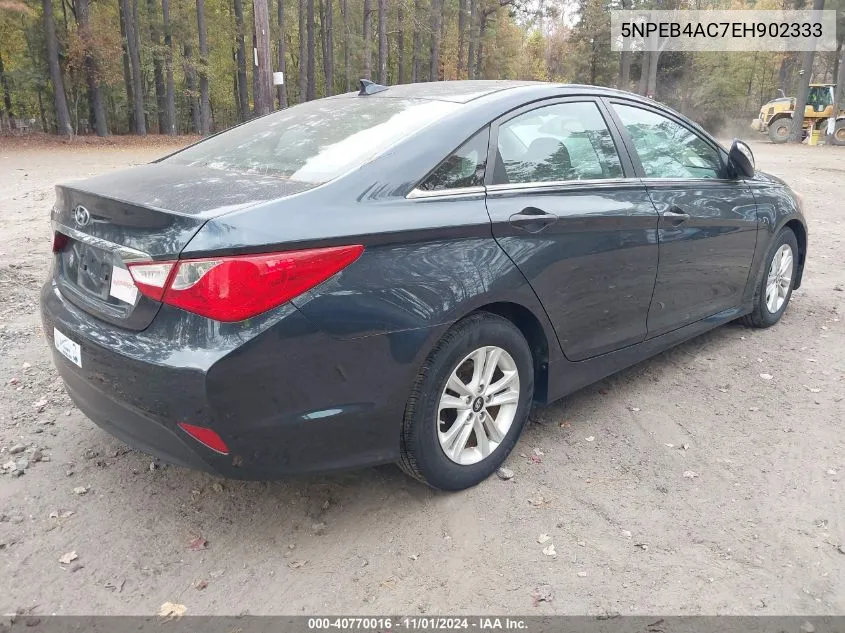 2014 Hyundai Sonata Gls VIN: 5NPEB4AC7EH902333 Lot: 40770016