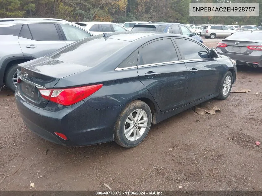 2014 Hyundai Sonata Gls VIN: 5NPEB4AC2EH928757 Lot: 40770372