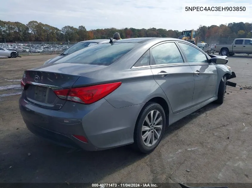 2014 Hyundai Sonata Limited VIN: 5NPEC4AC3EH903850 Lot: 40771473