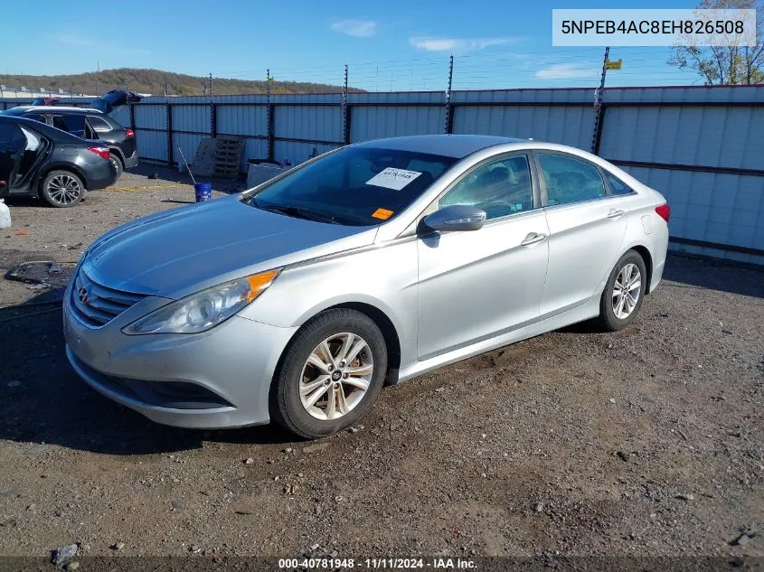 2014 Hyundai Sonata Gls VIN: 5NPEB4AC8EH826508 Lot: 40781948