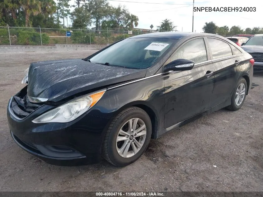 2014 Hyundai Sonata Gls VIN: 5NPEB4AC8EH924003 Lot: 40804716