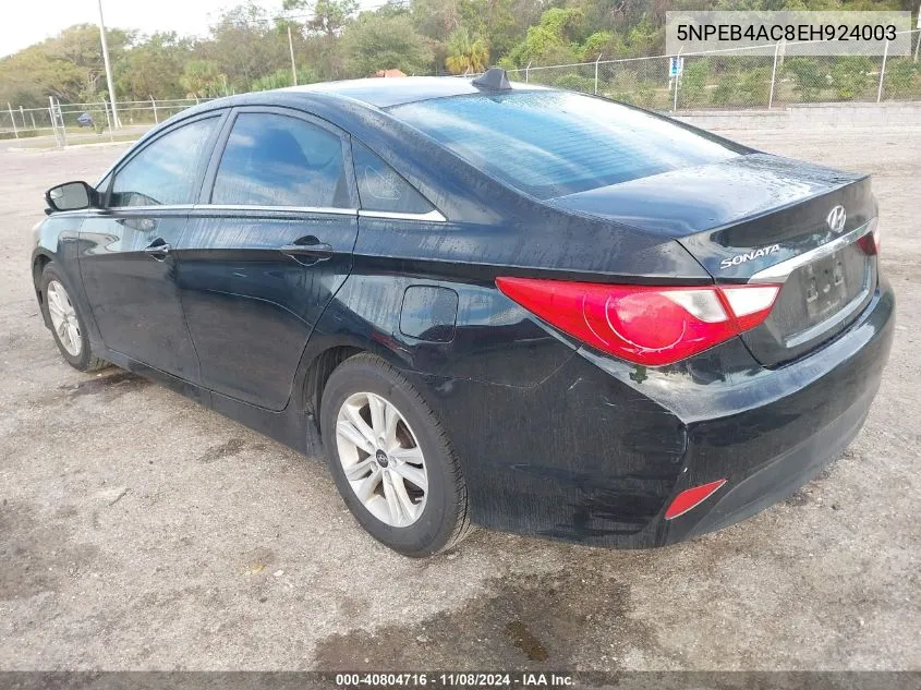 2014 Hyundai Sonata Gls VIN: 5NPEB4AC8EH924003 Lot: 40804716