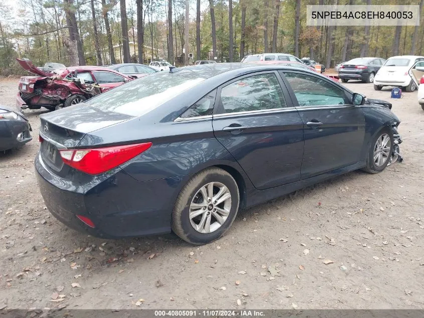 2014 Hyundai Sonata Gls VIN: 5NPEB4AC8EH840053 Lot: 40805091